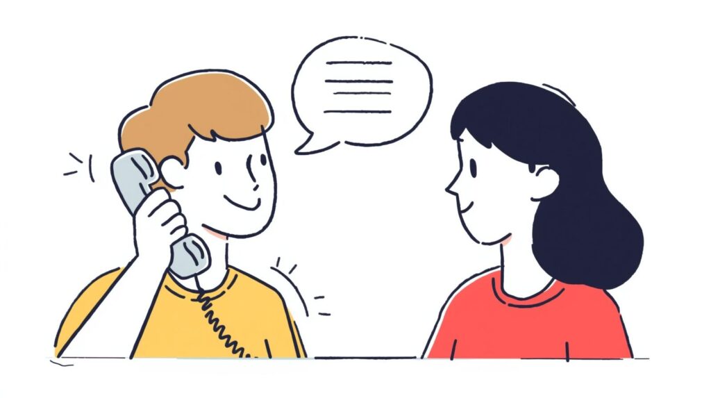 please create a clipart of two people doing a telephonic communication